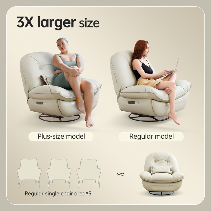 Ebern Designs Bohuslav Oversized Power Rocker Recliner Swivel Glider with Surround Sound and